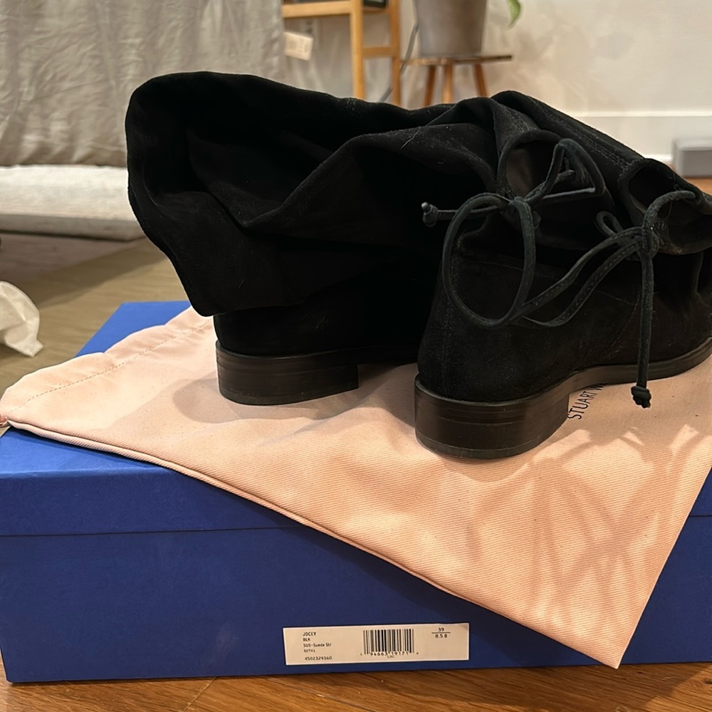 Stuart Weitzman jocey city boots suede black size 8.5 :39
